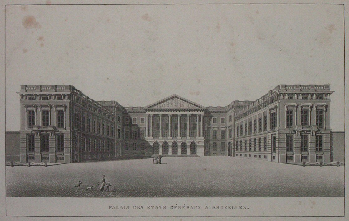 Aquatint - Palais des Etats Generaux a Bruxelles.